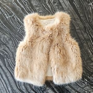 CHLOE:  Luxurious Girls Tan Faux Fur Vest